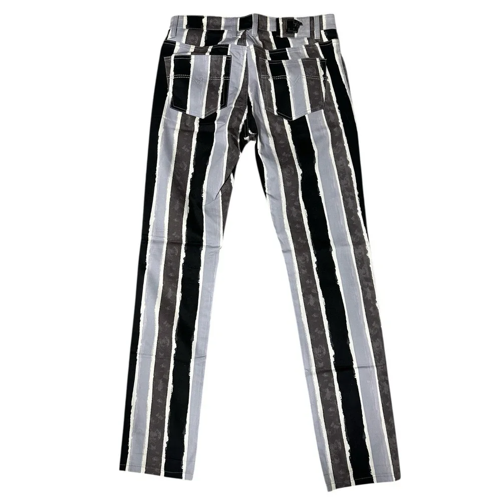 Versace Collection‎ Men's Slim Fit Striped Pants Black Gray 32W New